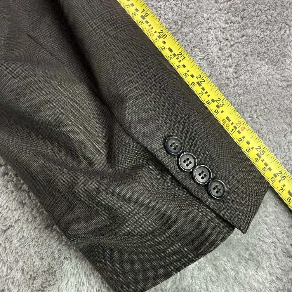 Kilburne & Finch Mens Blazer 46L Brown Glen Plaid Wool Blend Sport Coat Preppy